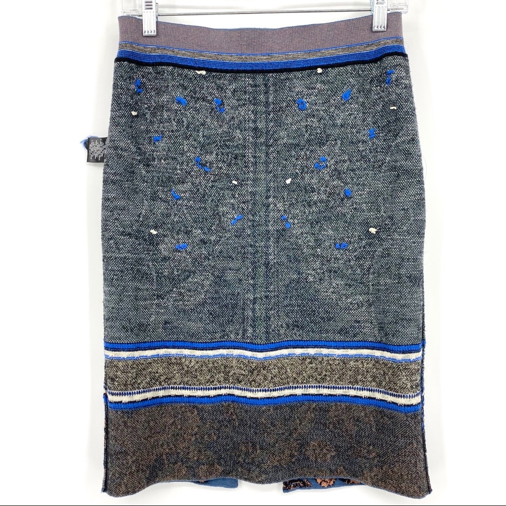 Anthropologie Moth Bordered Jacquard Sweater Skirt - Picture 5 of 8